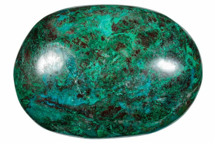 Polished Chrysocolla and Malachite Palm Stone - Peru #258683